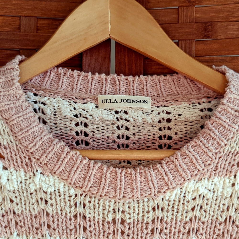 Ulla Johnson | Pink Knit Balloon Sleeve Pullover Rose Sweater (size M) - Picture 5 of 8